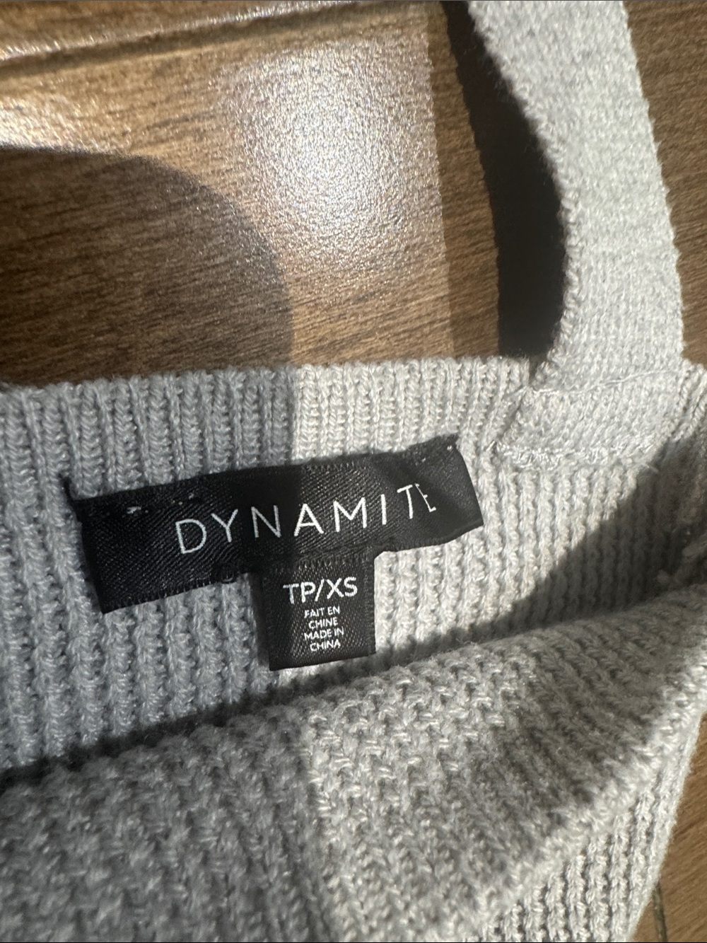 Dynamite Light Gray Ribbed Knit Tank - Picture 5 of 5